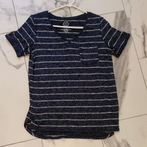 Navy Striped Kids Shirt